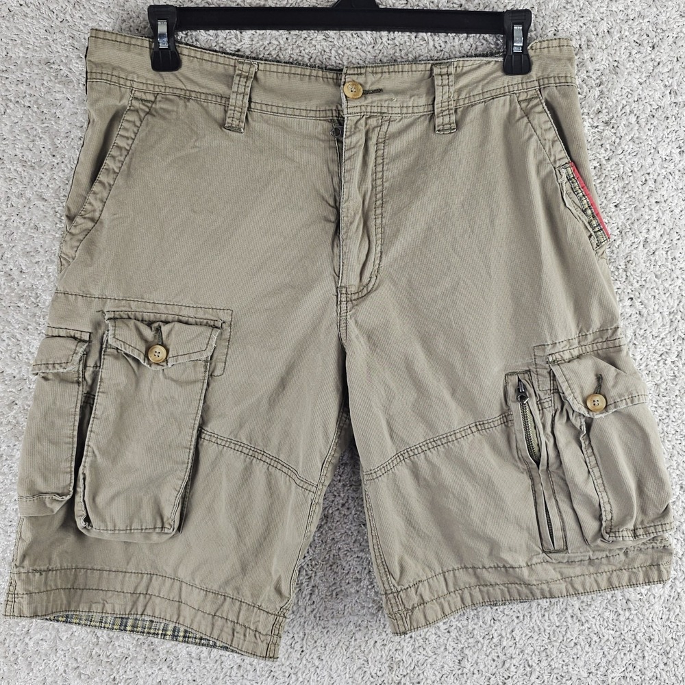 Aeropostale Cargo Shorts Mens  34x11 Baggy Distressed Zip Pocket Utility 2012